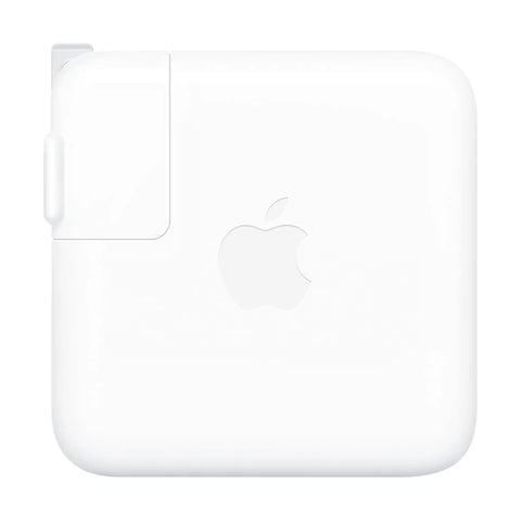 70W USB-C Power Adapter Go-To Charger For Laptops And USB-C Devices Ultra Compact Wall Charger For Home Office And Travel Fast PD Charging For MacBook Air Pro And Other USB-C Laptops, white Apple adapter front view