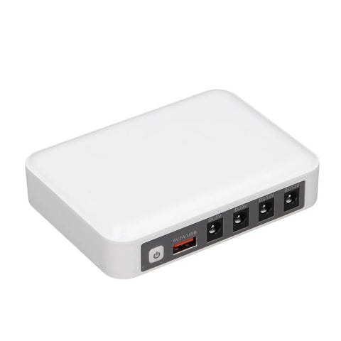 Solid Mini Ups With Six Thousand Mah Battery To Keep Your Wifi Router And Modem Running Smooth Through Power Blackouts And Internet Downtime Without A Hitch At Home Or Office, white compact design with multiple output ports.