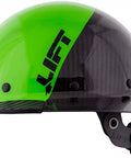 DAX Carbon Fiber Full Brim Safety Helmet 50 50 Lime Green Black Ultra Lightweight Shell side view