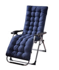 Comfy Patio Chaise Lounger Cushion With Thick Padding And Six Tie Straps For Lounge Chairs And Swing Benches Navy Blue 61 By 18.9 By 3.14 Inches Vacuum Packed For Easy Shipping And Quick Fluff Up on metal frame chair