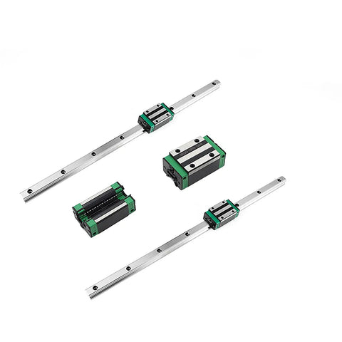 Precision CNC Ballscrew And Linear Guideway Kit Featuring HGH25 Rails SFU2505 Screw with two rails and sliding blocks.
