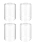 Clear Glass Lamp Shade Replacement 4 Pack, 5.5 Inch Height, 3.9 Inch Diameter, 1.69 Inch Fitter, High Transmittance Cylinder