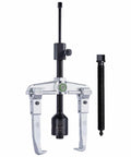 Universal 2 Jaw Hydraulic Spindle Puller With Long Stroke for Auto Shop, adjustable metal jaws, heavy-duty design for bearings.