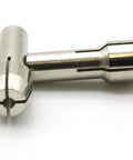 Ten Piece Durable Shiny One Sixteenth Inch Rotary Tool Collet Bits Set for Dremel and Other Rotary Tools, side view of two collets