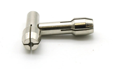 Ten Piece Durable Shiny One Sixteenth Inch Rotary Tool Collet Bits Set for Dremel and Other Rotary Tools, side view of two collets