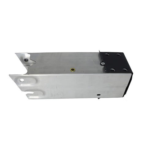 One Piece Left Front Lower Bumper Rail Extension Bracket Fits Tesla Model 3 2017 Through 2021, steel construction, side view.