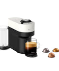Vertuo Pop Plus Coffee And Espresso Maker From Breville In Coconut White Delivers Five Cup Sizes Including 5 8 And 12 Oz Coffees Plus Single Or Double Espressos Hot Or Iced For Quick Easy Home Barista Vibes And Cafe Quality At Home