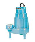 2 HP Submersible Effluent Pump With Tougher Than Nails Epoxy-Coated Cast Iron Body, blue color, for wastewater handling.