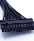 Close-up of ATX 24 Pin Motherboard Power Extension Cable 12.6 Inch Length Internal PC PSU Male to Female Extension Lead