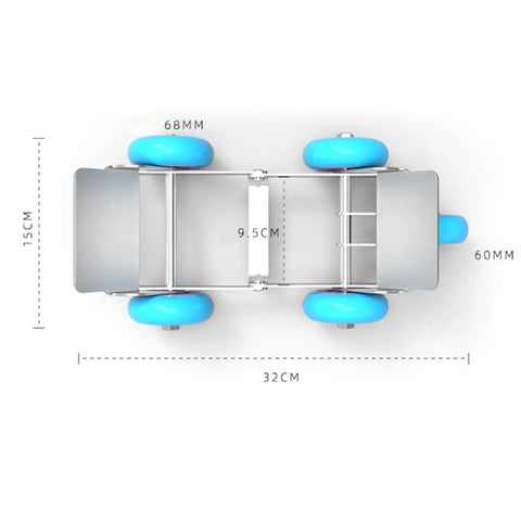 Heavy Duty Tire Cart Dolly With Rust Resistant Finish And No Slip Construction For Garage And Shop Use Steel And Rubber Wheel Dolly With Casters That Handles Any Surface And Road Conditions Like A Boss Built Tough For Pros. 32cm steel dolly top view