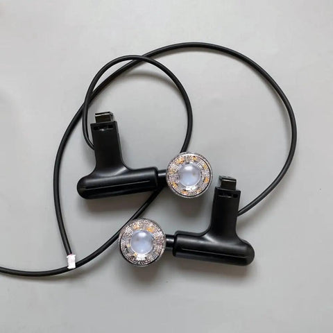 Brilliant Yellow LED Turn Signal Lights For 48V And 60V E Bikes Super Bright Daytime Running Warning Lamps For Serious Safety On Busy Streets, pair with wires
