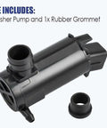 Hyundai Kia Windshield Washer Pump With Grommet Replacement Drop-In for Accent Elantra Sonata and others shown with grommet