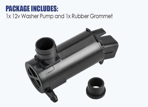 Hyundai Kia Windshield Washer Pump With Grommet Replacement Drop-In for Accent Elantra Sonata and others shown with grommet