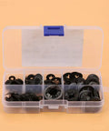 260Pcs Manganese Steel Lock Washers Set With Assorted Split Lock Washers For Mechanical Projects And DIY Repairs Durable 65 Mn Steel Heavy Duty Hardware Kit In Clear Plastic Storage Box, open organizer