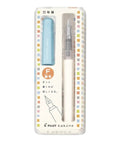 Kakuno Fine-Nib Fountain Pen With White Body And Soft Blue Cap, Smooth Writing For Beginners And Pros, Your Go To Daily Driver For Office And Journal, Perfect Gift For Desk Set. White resin fountain pen in packaging