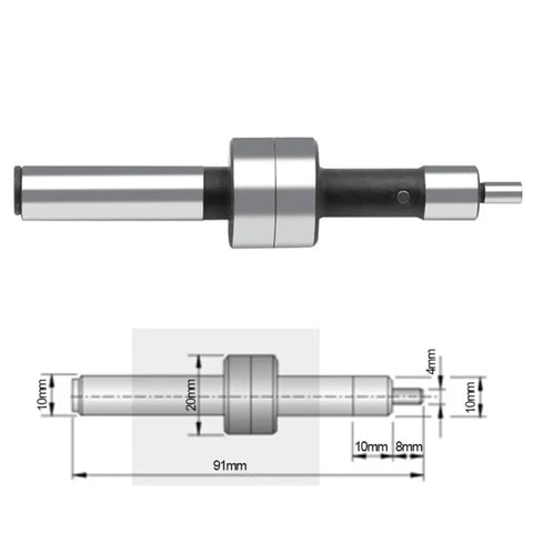 Image of Easy To Use Mechanical Finder Touch Probe For Milling Machines And Lathes with detailed dimensions and metal construction.