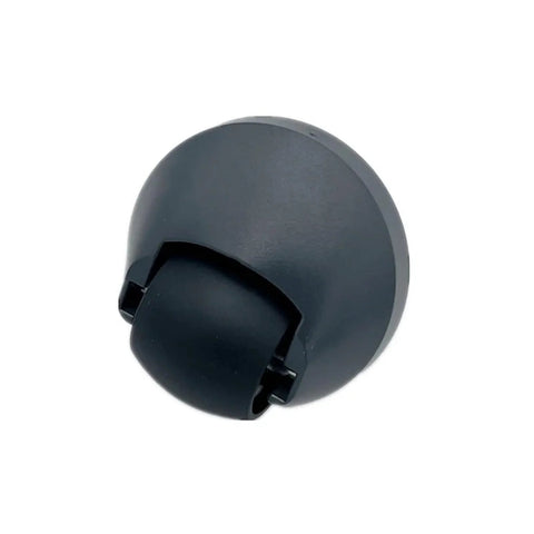 Side view of black omni-directional caster wheel for Roborock vacuum, with mounting clips