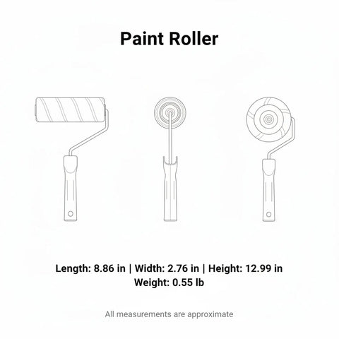Pro Grade Paint Roller For Drywall And Smooth Ceilings With Dual Yellow Strip Cover, size 9 inch, lightweight design.