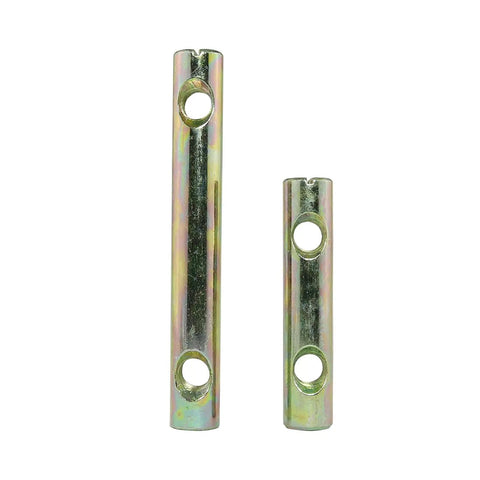 Barrel Nut Set Four Piece Slotted Nut Kit With Two Hole Cylindrical Cross Dowels, stainless steel, sizes 8x60mm and 8x82mm
