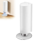 Heavy Duty Door Stopper Stainless Steel No Drilling Wedge Stopper Keeps Doors Open Even In Windy Weather For Home Office Garage Workshop Great For Homes Shops And More Easy Install installed view showing adhesive base and magnetic hold