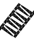 8 Pack 5 Inch Black Painted Galvanized T Shaped Weld On Hinges For Interior Doors Barn Doors And Screen Replacement Hardware Heavy Duty Door Cabinet Hinge Set displayed