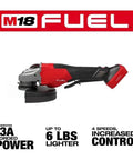 Rugged M18 Compatible Angle Grinder With Smooth Variable Speed Dial And Anti Vibration Grip for heavy cutting and grinding.