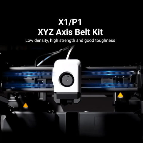 Anti Slip Lab X1 X1S P1P P1S X Y Z Axis Synchronous Belt With Fiberglass Reinforced Rubber For X1 Series 3D Printers, Dust Repelling Surface, 1142mm Or 1442mm Length, Easy Drop In Replacement X1/P1 XYZ Axis Belt Kit
