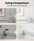 Comparison of unpatched and patched wall areas using Quick Drying Tile Repair Kit With Glue And Complete DIY Tool Set For Cracks.