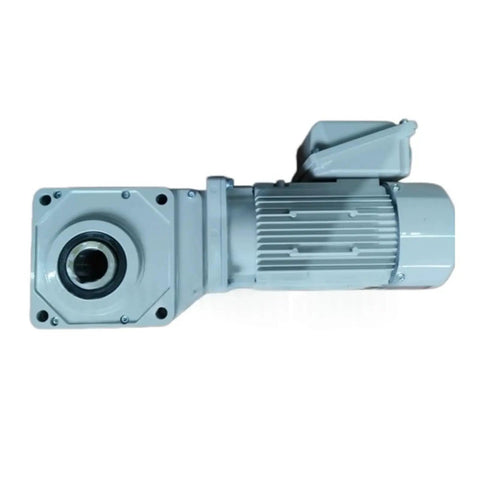Pro Level Heavy Duty Gear Reducer For Industrial Motors With Effortless Speed Control And Bulletproof Torque Transmission side view, gray metal unit.