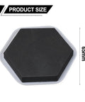 Total Game Changer 20 Pack Heavy Duty Furniture Sliders For Smooth Carpet Moves showing hexagonal 65mm black self-adhesive slider.