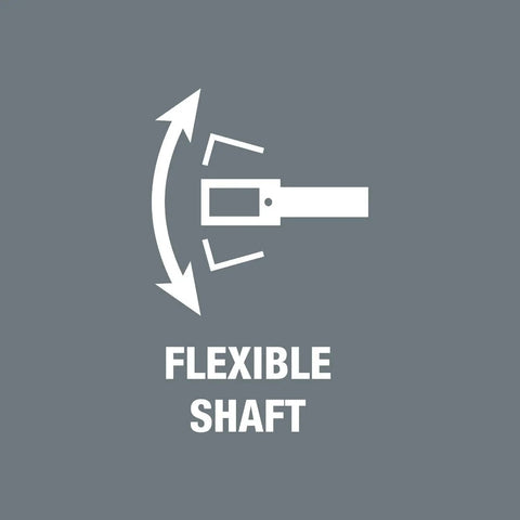 Graphic showing flex shaft design of Kraftform 392 Hexagon Flexible Shaft Bit Holder Screwdriver With Quick Release Chuck.