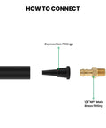 Watflow manifold pressure test kit: 40-inch rubber hose, black connector, 1/8" NPT brass male fittings (2 pcs)