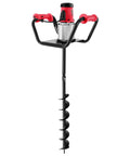 Powerful 110V Post Hole Digger With 1.6HP 200 RPM Adjustable Auger Drill with red handles and extension bar for garden work