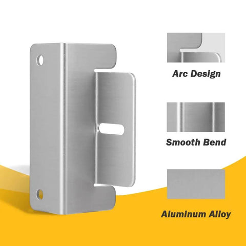 Close-up of aluminum Z mounting bracket for solar panels 50W to 300W, showing arc design, smooth bend, and material highlights.