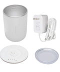 Heavy Duty Stainless Steel Self Stirring Heated Coffee Mug Electric Auto Mixing Cup with charger and coaster.