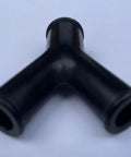 3 Piece 3/8 Inch Female Wye Y Shaped 3 Way Electrical Conduit Connector Heavy Duty Wiring Adapters black plastic view