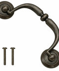 Vintage Style Bail Drop Cabinet Pulls 3.25 Inch Center Spacing 82mm Antique Dark Brass Bronze Oil Rubbed Solid Metal Hardware with screws