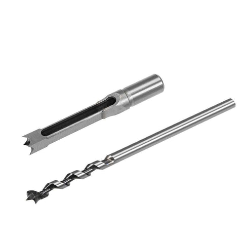 uxcell square-hole mortise drill bit and hollow chisel set, 1/2 in high-carbon steel, woodworking, 2 pcs