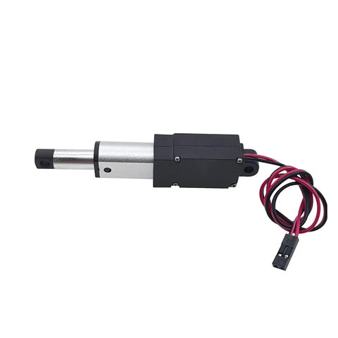 Dead Nuts Reliable Micro Linear Actuator DC 12V Motor With 10mm Stroke And 30N Grip Compact Electric Push Rod side view with wires.