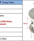 Top Shelf Htd 5M Timing Belt Pulley Kit Featuring Rock Solid Aluminum Build With 12 Teeth, 16mm Width, CNC use.