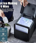 Self Cleaning Countertop Nugget Ice Maker Churns Out Twenty Six Pounds Of Bullet Ice Daily With Lightning Fast Six Minute Cycles and tool-free setup.