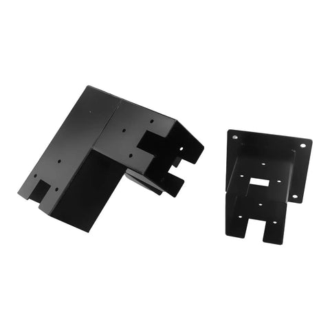 Badass Heavy Duty 90 Degree Corner Bracket Support With Rust Resistant Post Base and Three Way Mounting Kit for Wooden Beams Black Finish