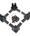 4 Pack Black 4040 Series 3-Way End Corner Bracket With M6 Screws For 8mm Slot T-Slot Aluminum Extrusion Profiles, zinc alloy construction