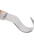 Tough As Nails Pro Grade High Carbon Steel Wood Carving Chisels and Ultra Sharp Precision Gouges shop essential gear for fine detail woodworking. Detail of a curved gouge with wooden handle.