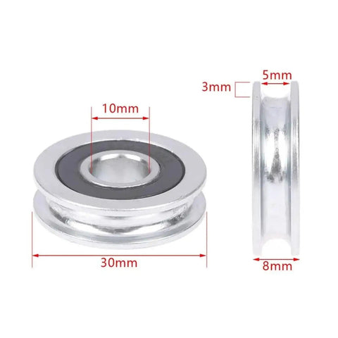 Heavy Duty U Groove Pulley With V Groove Wheel Caster Runs Buttery Smooth On Any Sliding Gate Or Utility Cart Setup Provides Zero Lag Rolling Action Built Tough For Daily Grind Work, silver metal pulley with dimensions.