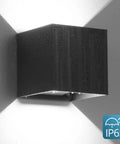 Tweakable 20W Black Square LED Outdoor Wall Sconces with Adjustable Up Down Lighting 6500K Bright Cool White IP65 Waterproof