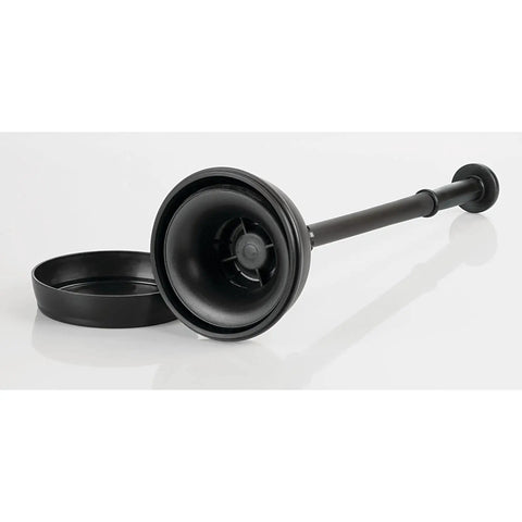 Plastic Toilet Plunger With Lift And Lock Cover Set Compact Freestanding Low Key Discreet Storage Caddy Modern Bronze