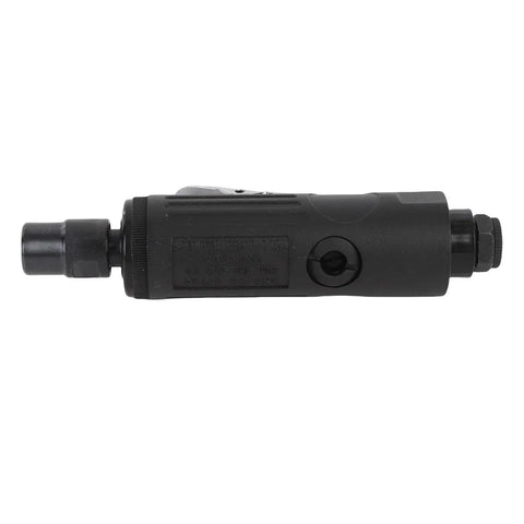 Real Deal Pneumatic Die Grinder Kit With Quarter Inch Chuck, black aluminum build, designed for metal fabrication tasks.