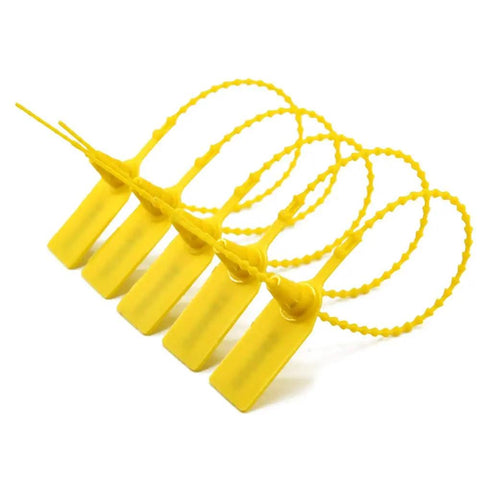 Yellow Numbered Security Zip Ties With Tamper Evident Seal Tags Pull Tight Self Locking Disposable Safety Locks For Fire Extinguishers