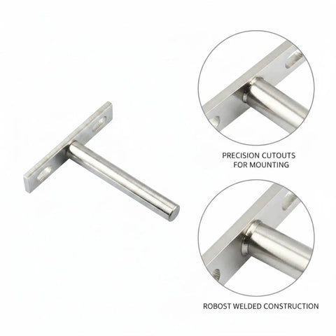 Go-To Hidden Shelf Support Bracket for Floating Shelves, 6.7 x 2.4 x 2.5 Inch Carbon Steel Nickel Plated Wall Mount